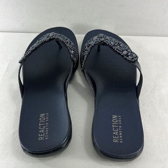 Reaction by Kenneth Cole Glam-A-Thon Thong Sandals Midnight Sand Size 10 - Picture 5 of 7